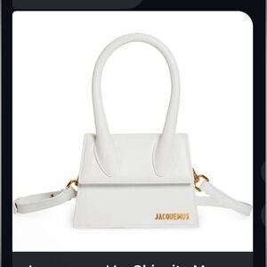 Jacquemus White Mini Bag with Gold Logo